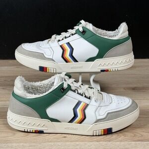 Missoni ACBC Shoes Mens Size 8.5 White Green Colorblock Suede Leather Italy Made